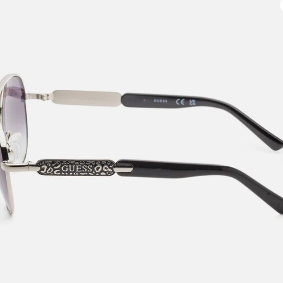 Guess Metal Frame Aviator style silver & black Sunglasses NEW in case - Picture 2 of 8
